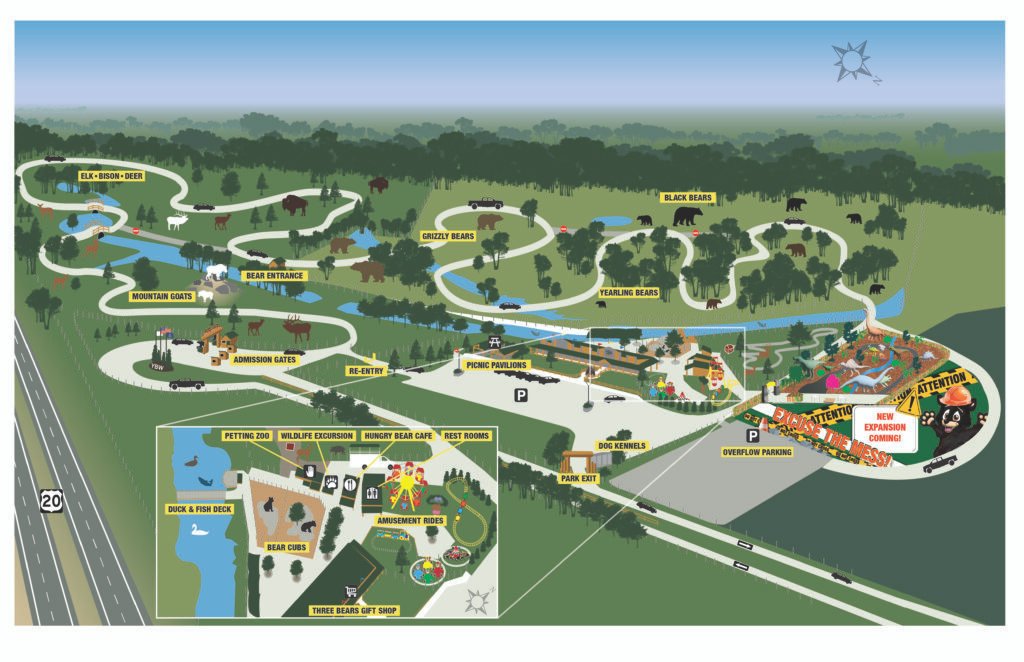 map of yellowstone bear world